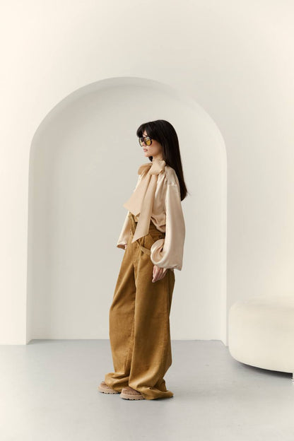 Комбінезон з вельвету, бежево-карамельний