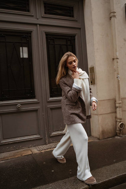 Жакет з вовни, бежево-коричневий