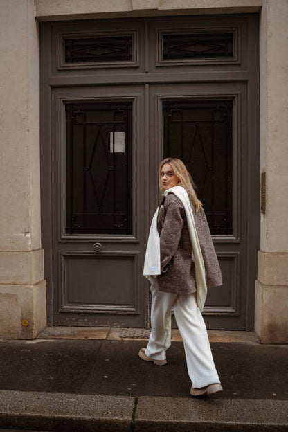 Жакет з вовни, бежево-коричневий