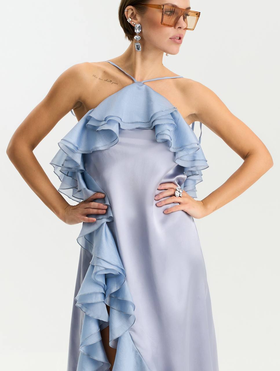 Сукня міді з віскози, сірий