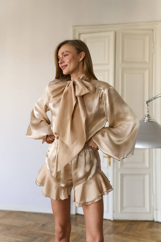 Шорти з віскози, бежевий