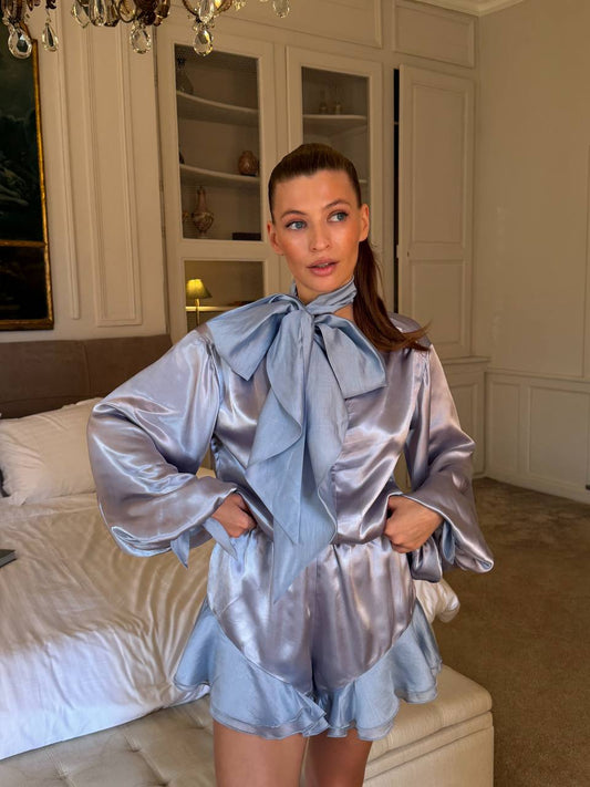 Блуза з віскози, сіро-блакитний